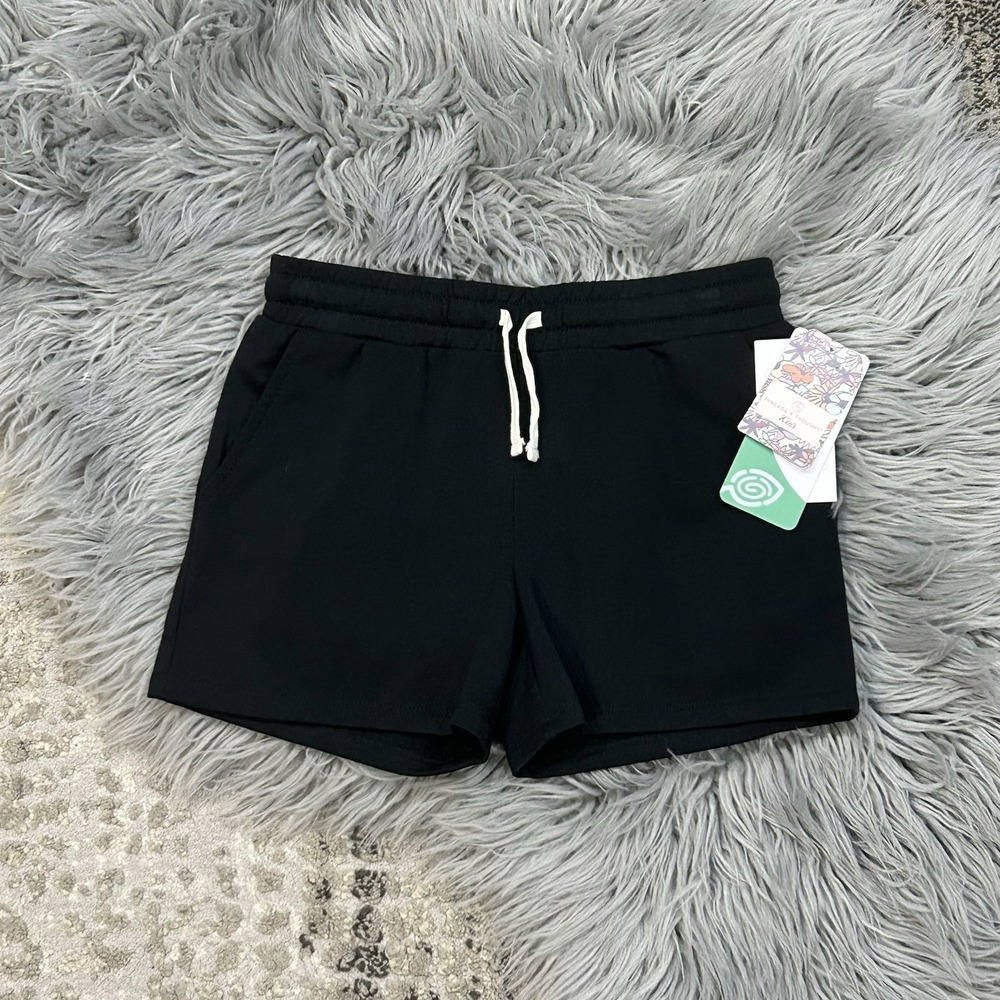 Threads 4 Thought Girls Black Little Modal Poly Fleece Shorts Size 6Y‎